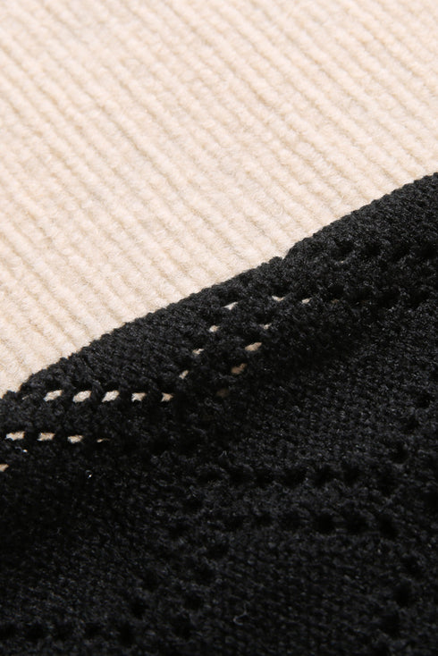 Bishop Sleeve V-Neck Drop Shoulder Button Front Knit Cardigan Sweater